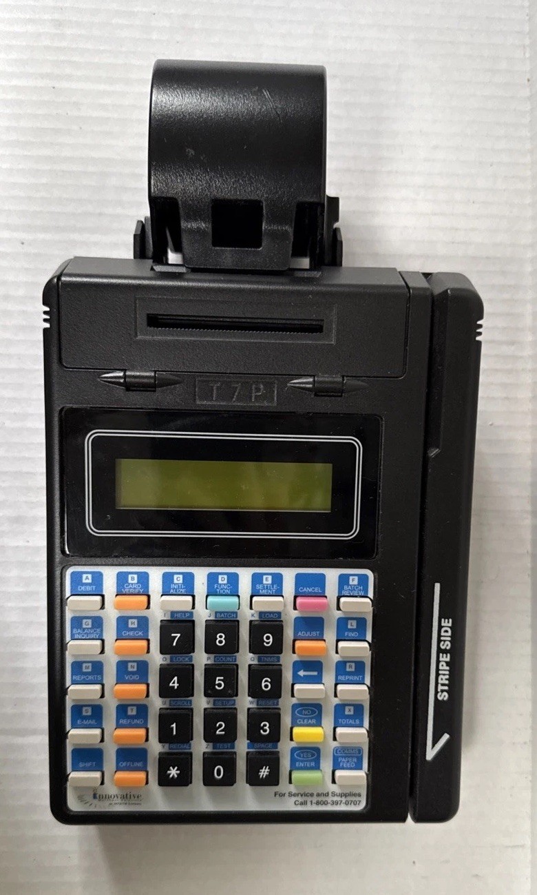 Used Hypercom T7P 512K-Thermal print credit card terminal with Power Supply