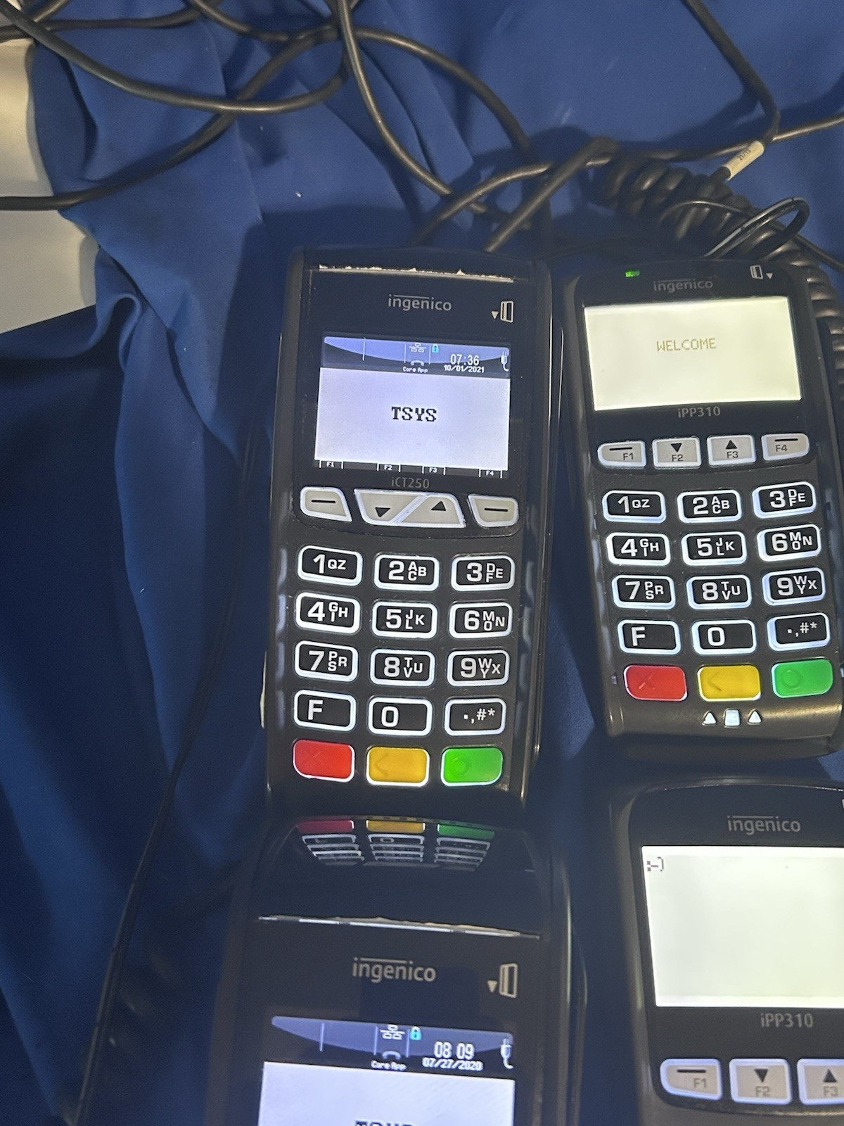 2 Pair of Ingenico Credit Card Readers iCT250 & iPP310 TSYS system only