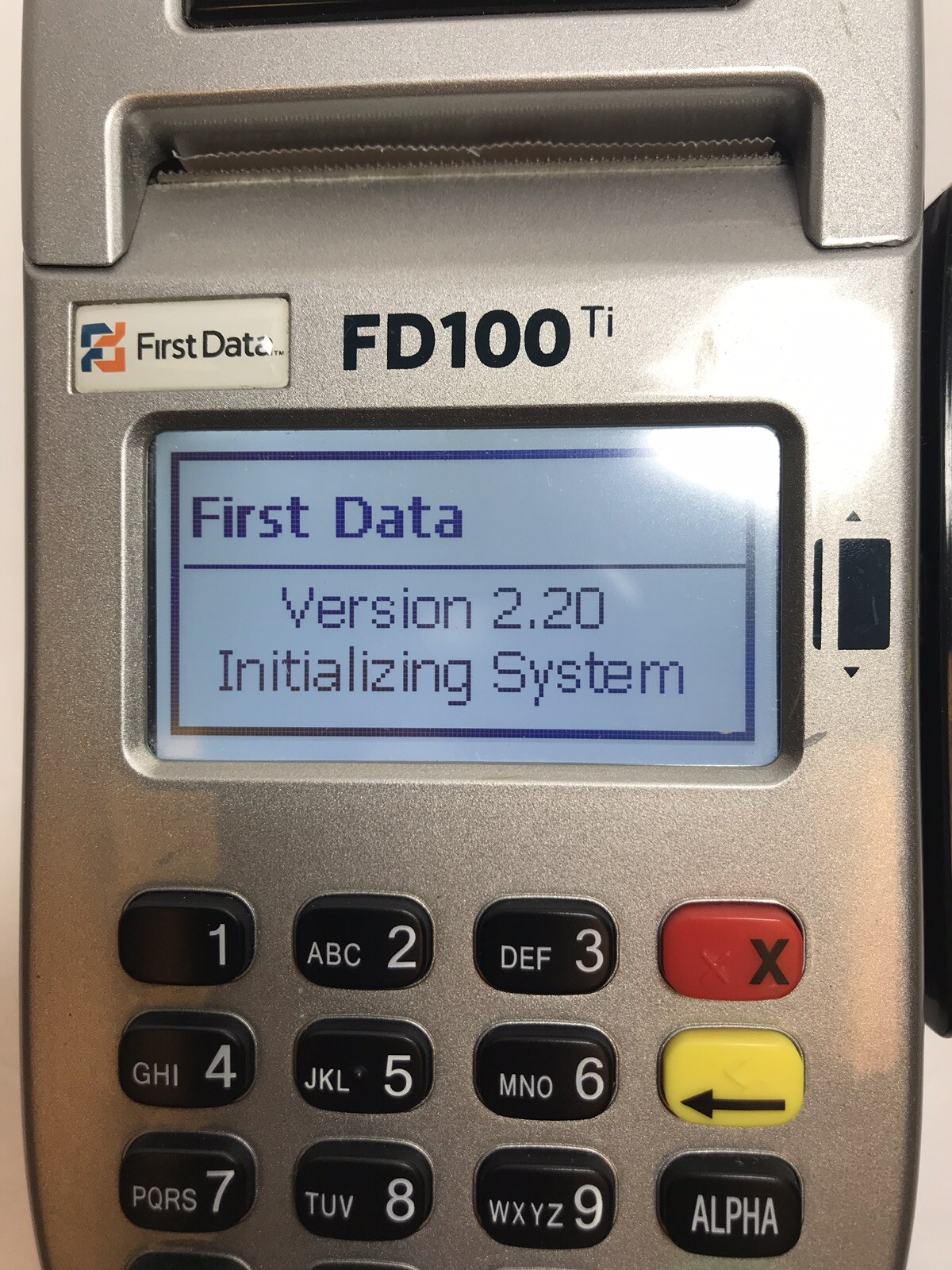 First Data FD100ti Credit Card Machine p/n 001642020 NO Power Supply