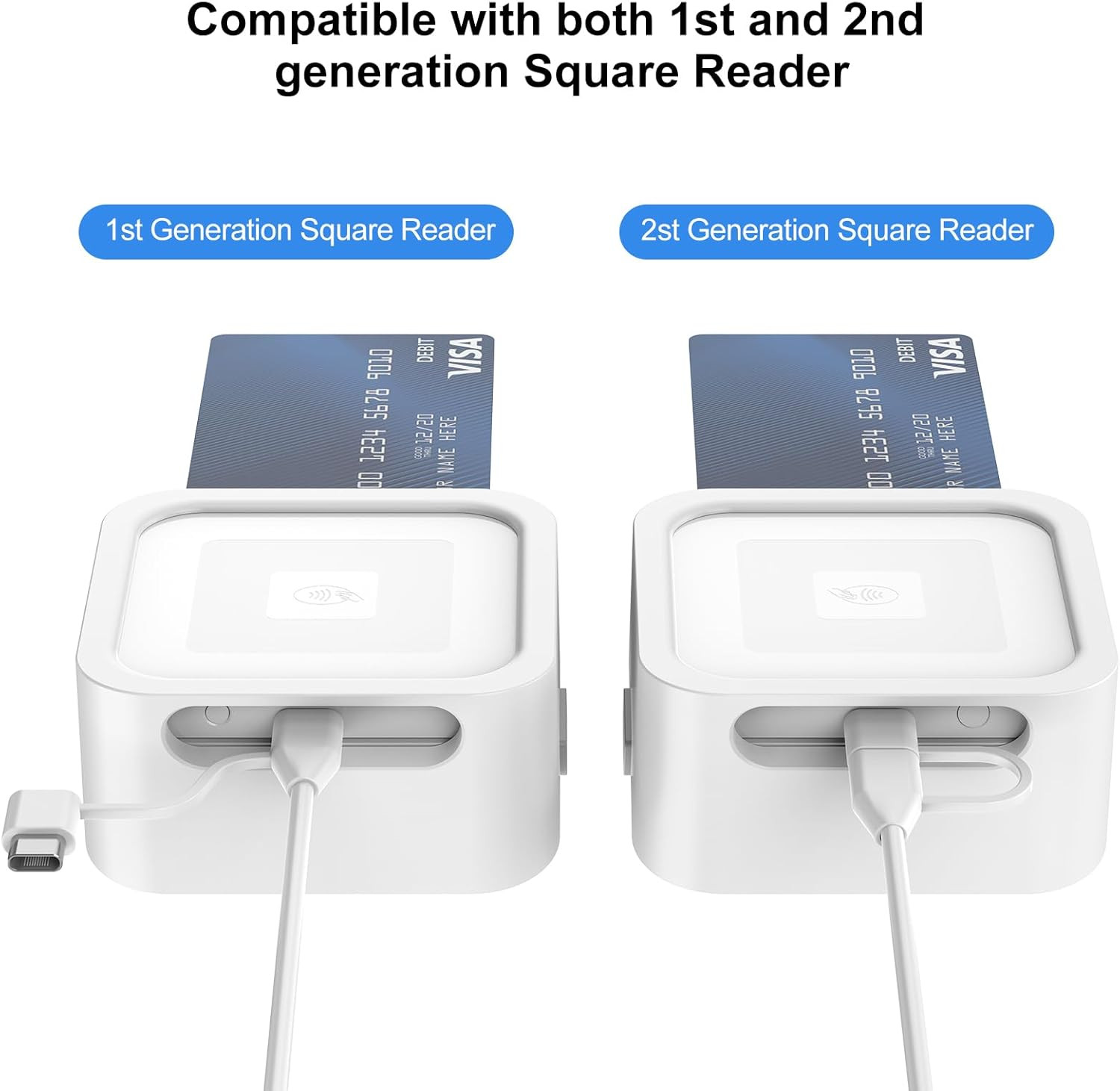 Credit Card Dock for Square Reader 1St and 2Nd,Beautiful and Compact Case for Sq