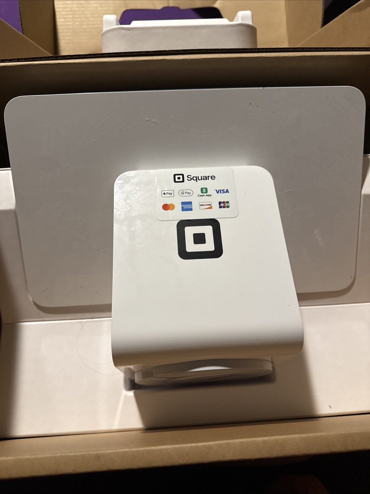 White Square Reader for Apple iPhone and iPad stand
