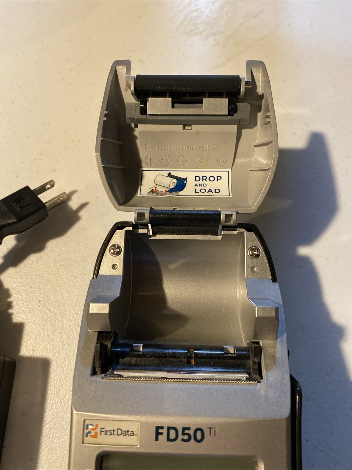 First Data FD50 EMV NFC (Dial/IP) Credit Card Machine With AC Adapter
