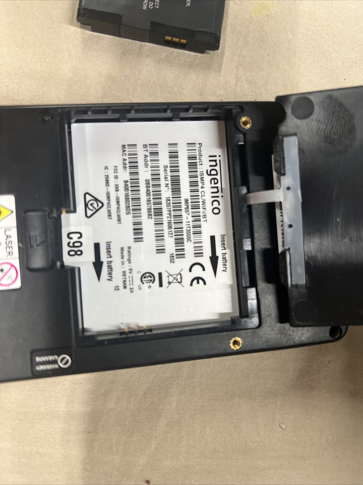 Ingenico iSMP4 Mobile POS Credit Card Reader (iOS compatible) IMP657-11T3555C