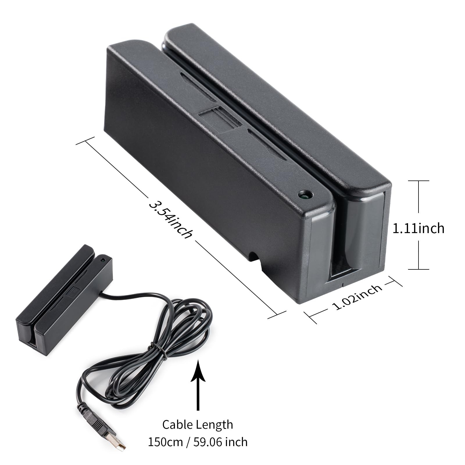 Msr90 Swiper Magnetic Credit Card Reader USB 3-Tracks Hi/Lo Data Collector, Mini