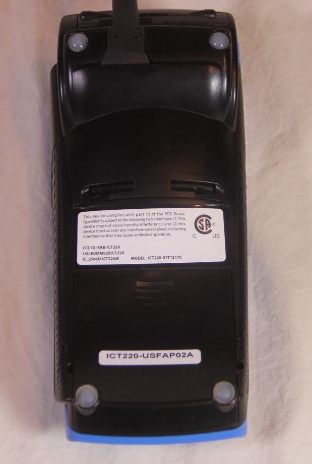 INGENICO ICT220 Credit Card Terminal – Used and Will Need to be Reset – See Pics