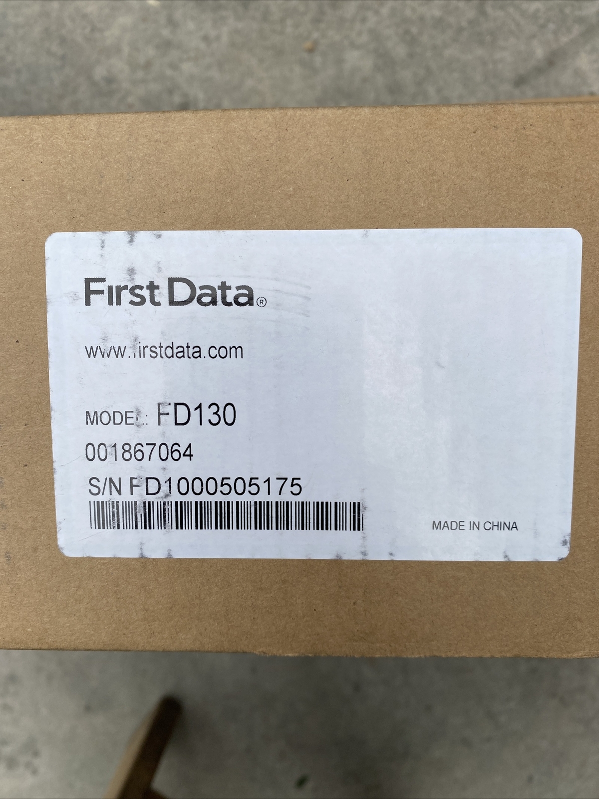 First Data FD130 Credit Card Terminal in box