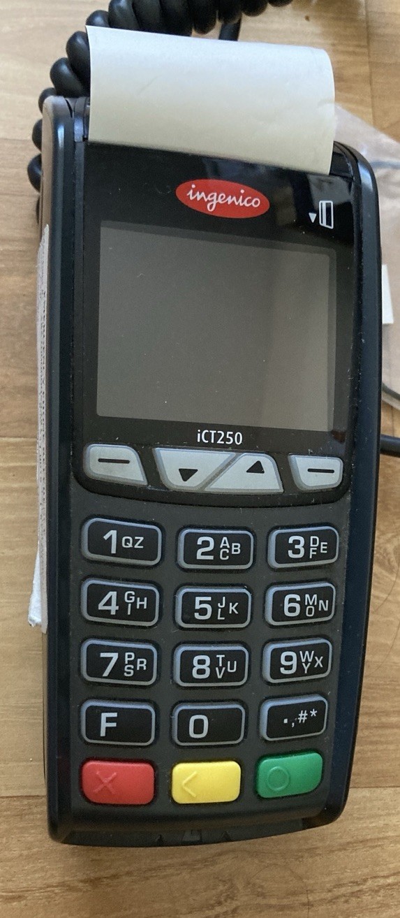 Ingenico EM / ICT250 Credit Debit Card Terminal Reader Printer & Power Supply