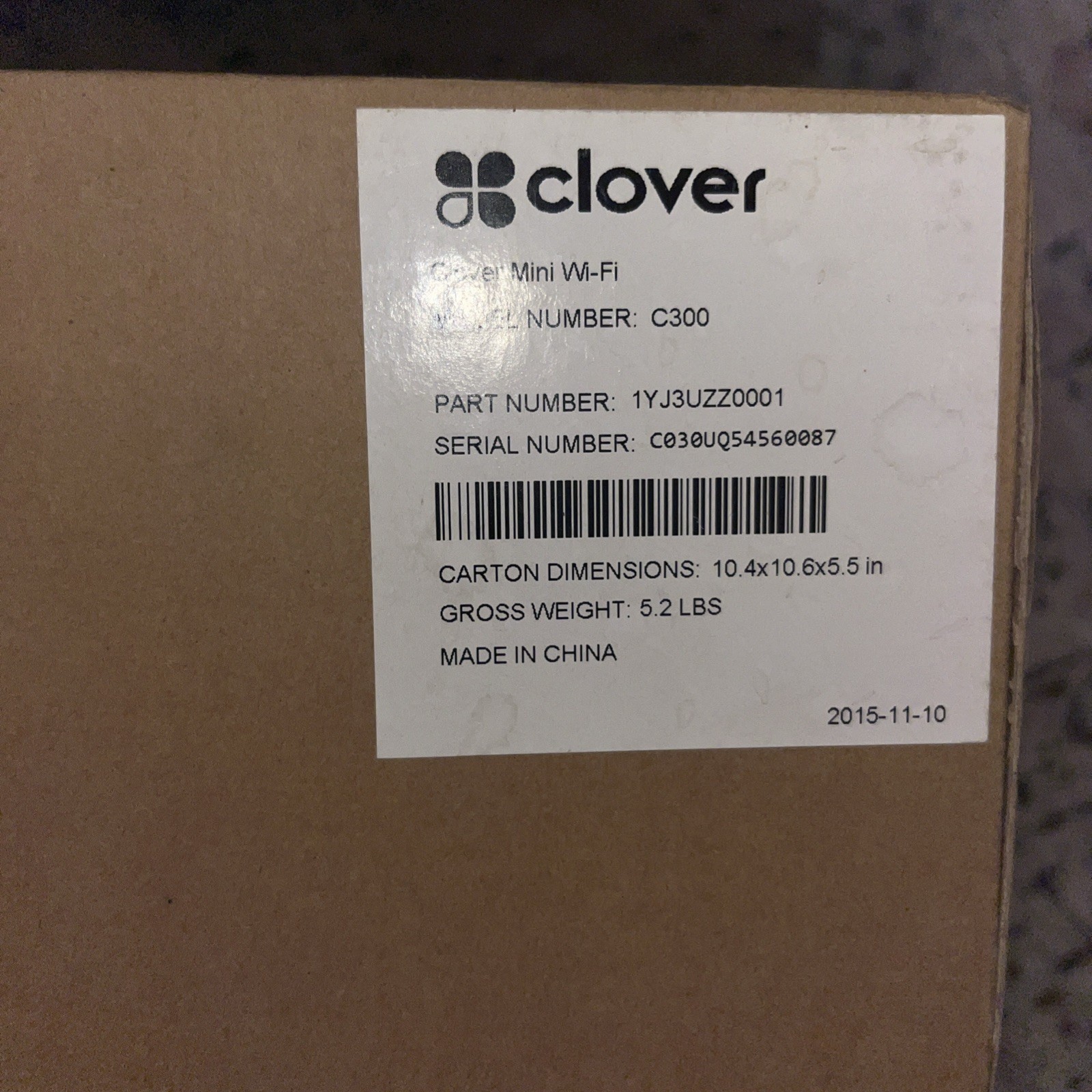 Clover Mini Wifi C300 – Card Reader / POS Point of Sale System w/ Power Supply