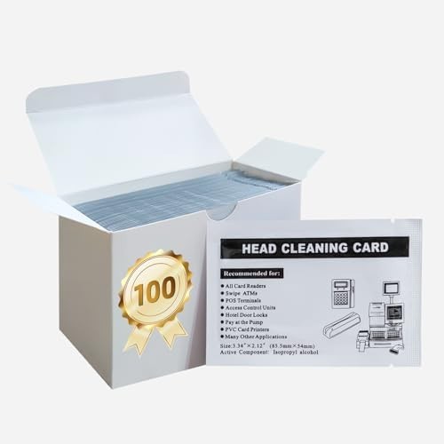 Credit Card Reader Cleaning Cards 50 Pack Dual Side Maghead Swipe Card Cleaner