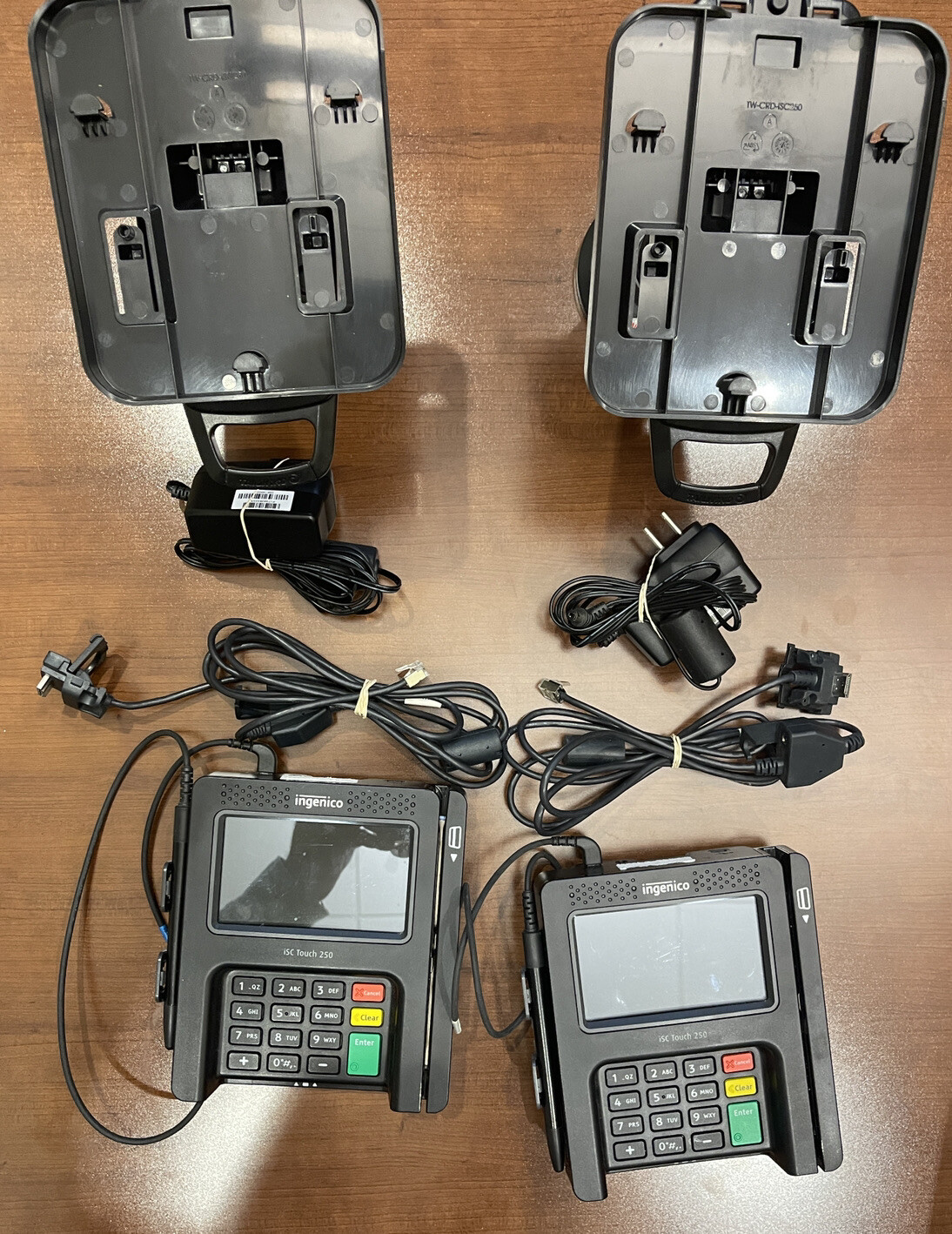 2 x Lot with Stands Ingenico iSC Touch 250 Card Payment Terminal Stylus w/ Cord