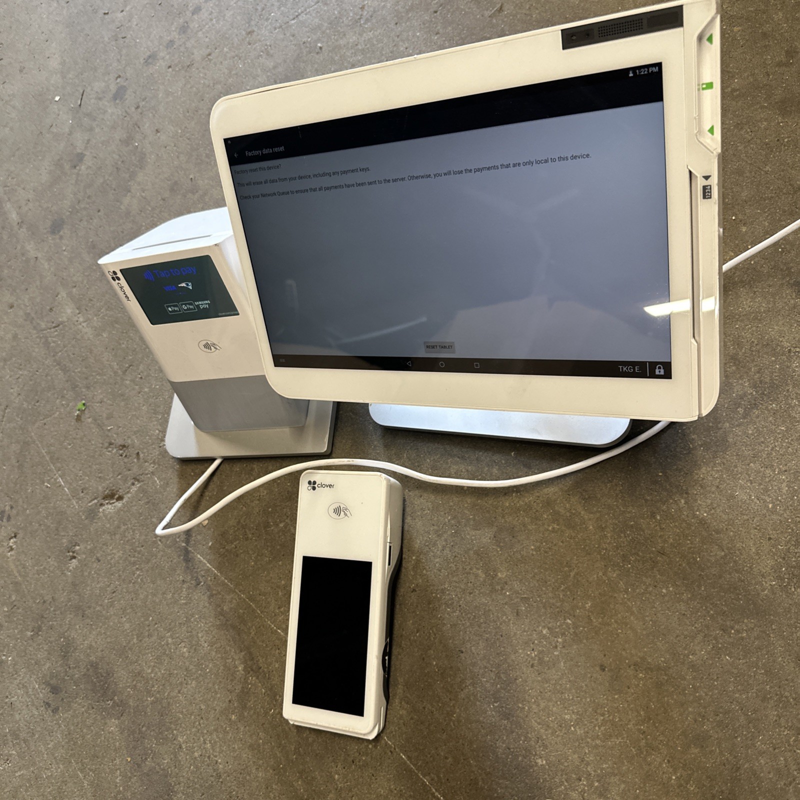 Clover Station C500 POS Point of Sale System w/ AC Adapter + P550 Printer +c403