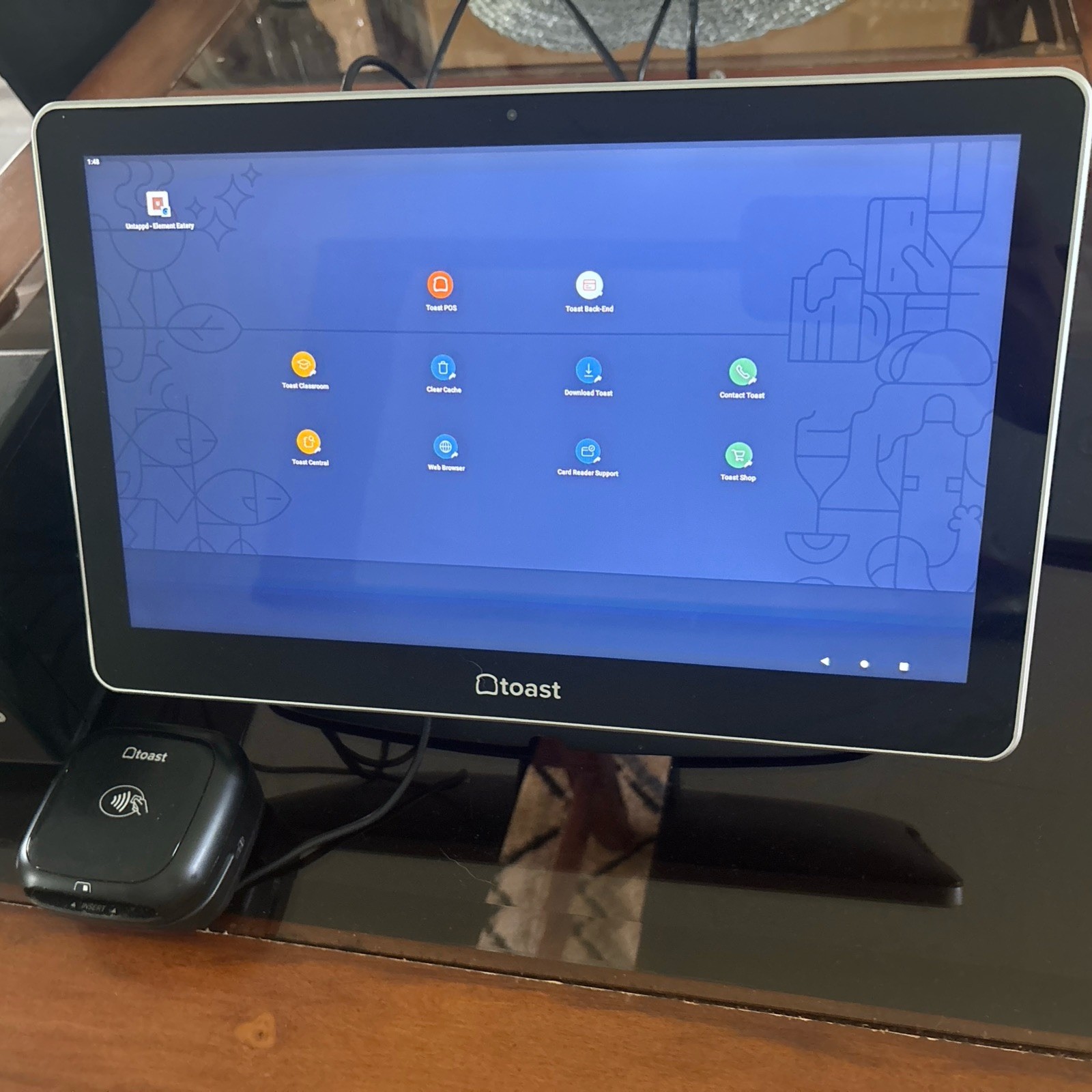 Toast TT200 POS Point of Sale System with Card Puck Credit Card Reader