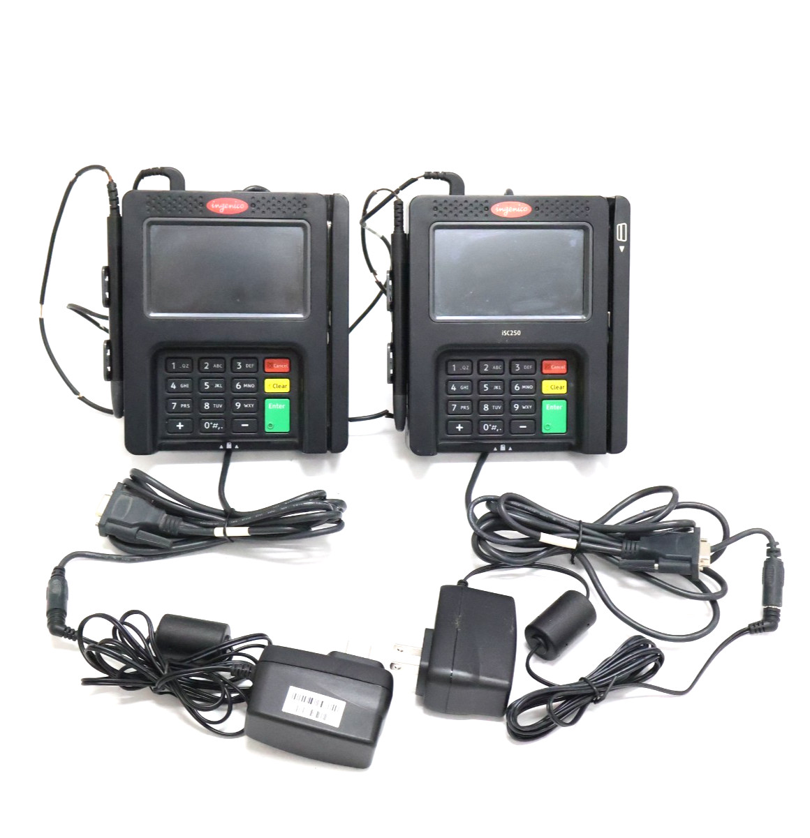 AS-IS Lot of 2 Ingenico iSC250 Signature Capture Terminal PIN Pad w/ADP & Cables