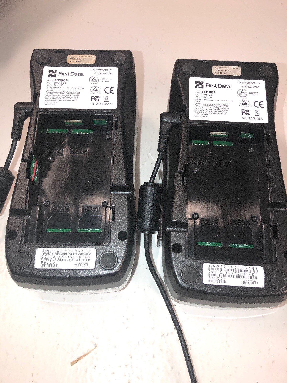 Lot -2 First Data FD100Ti Pin Pad POS Credit Card Reader