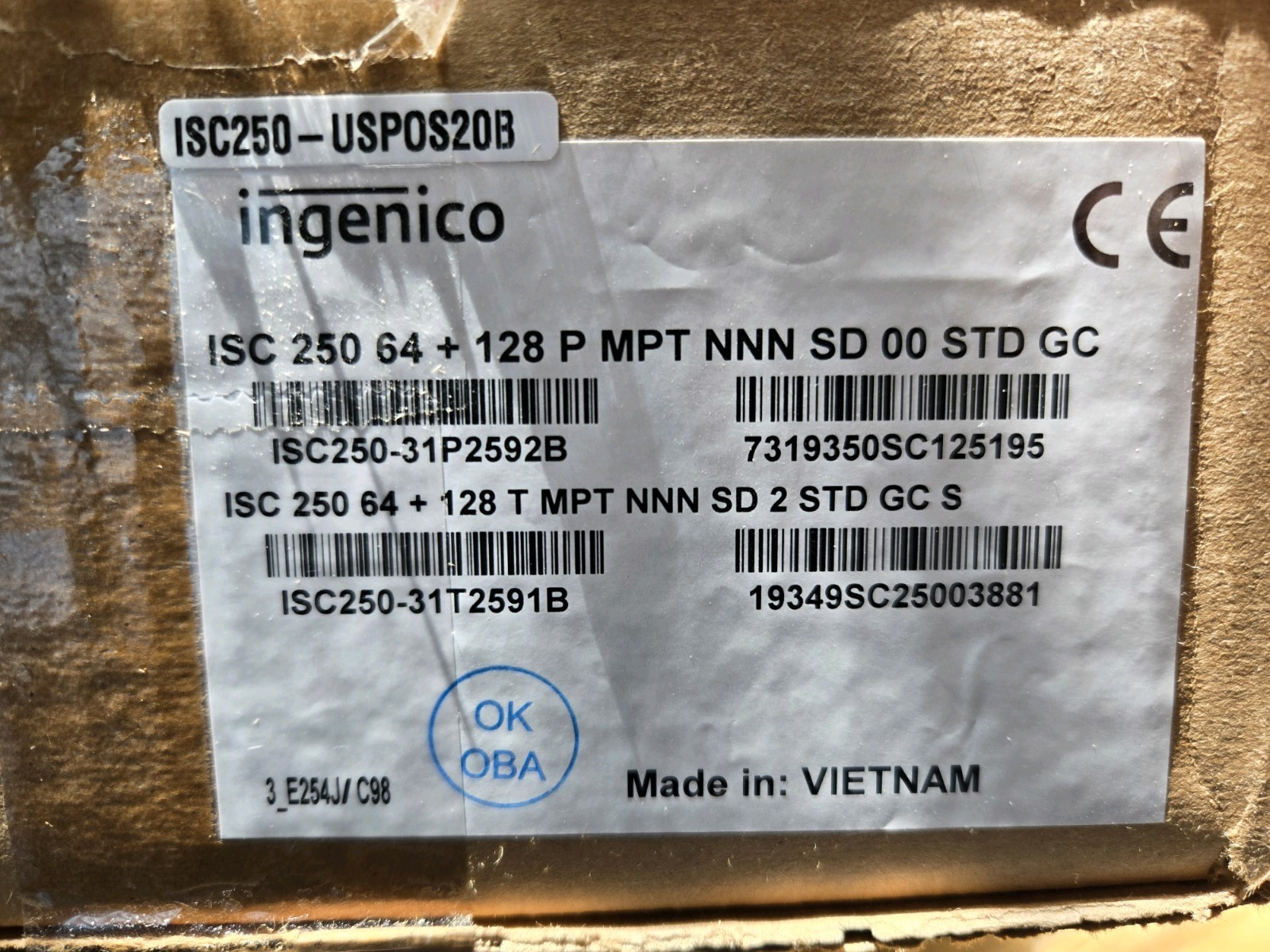 Ingenico ISC250 POS Touch/Payment Credit Card Terminal/Signature. NIB