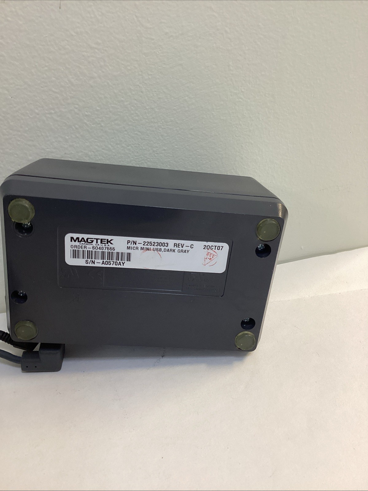 MAGTEK MICR MINI RS232 XT/PS2 Check Reader w/AC Adapter P/N 22522003