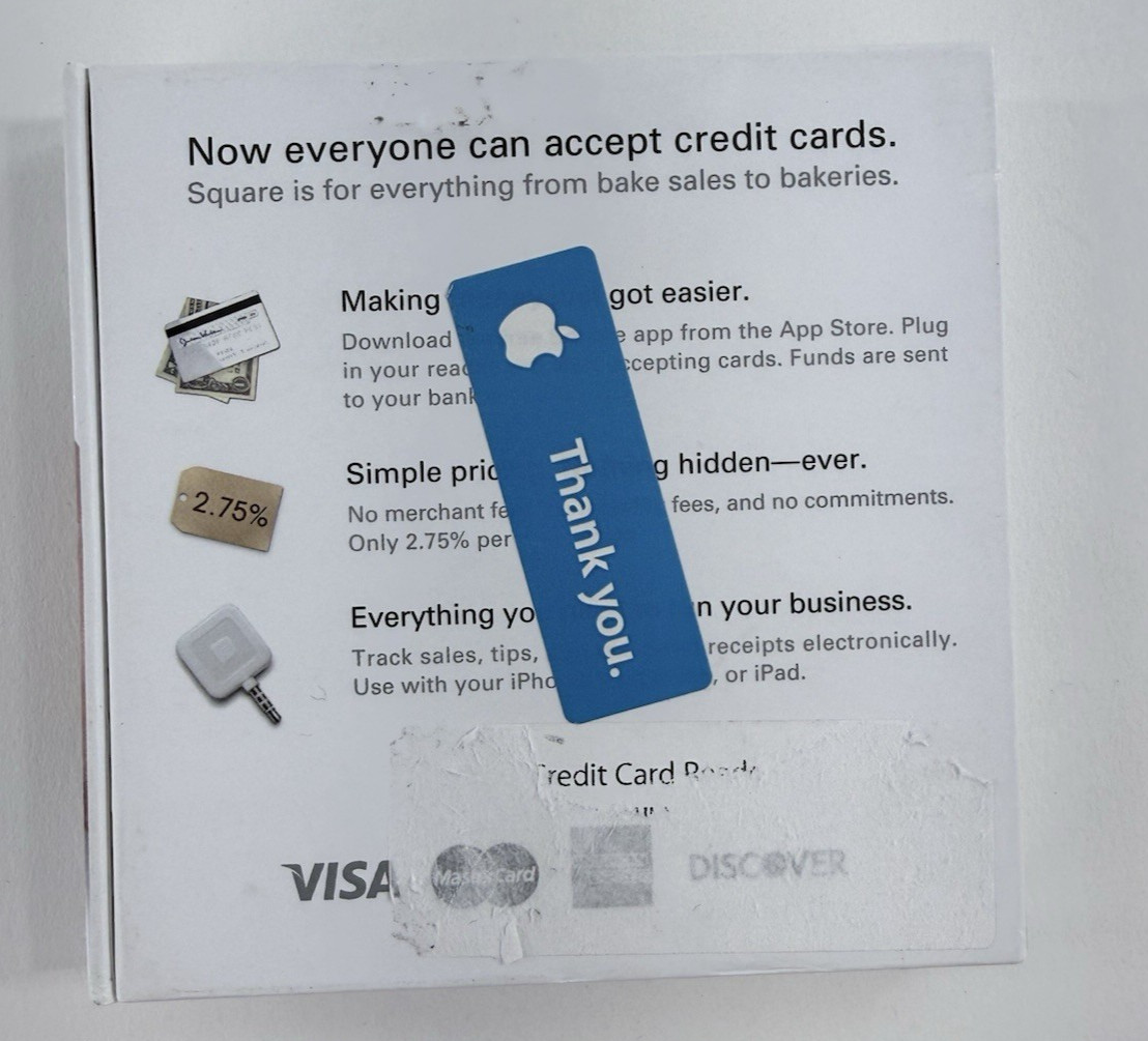 Square Credit Card Magstripe Reader for Smart Phone (3.5 mm Headset port) – New