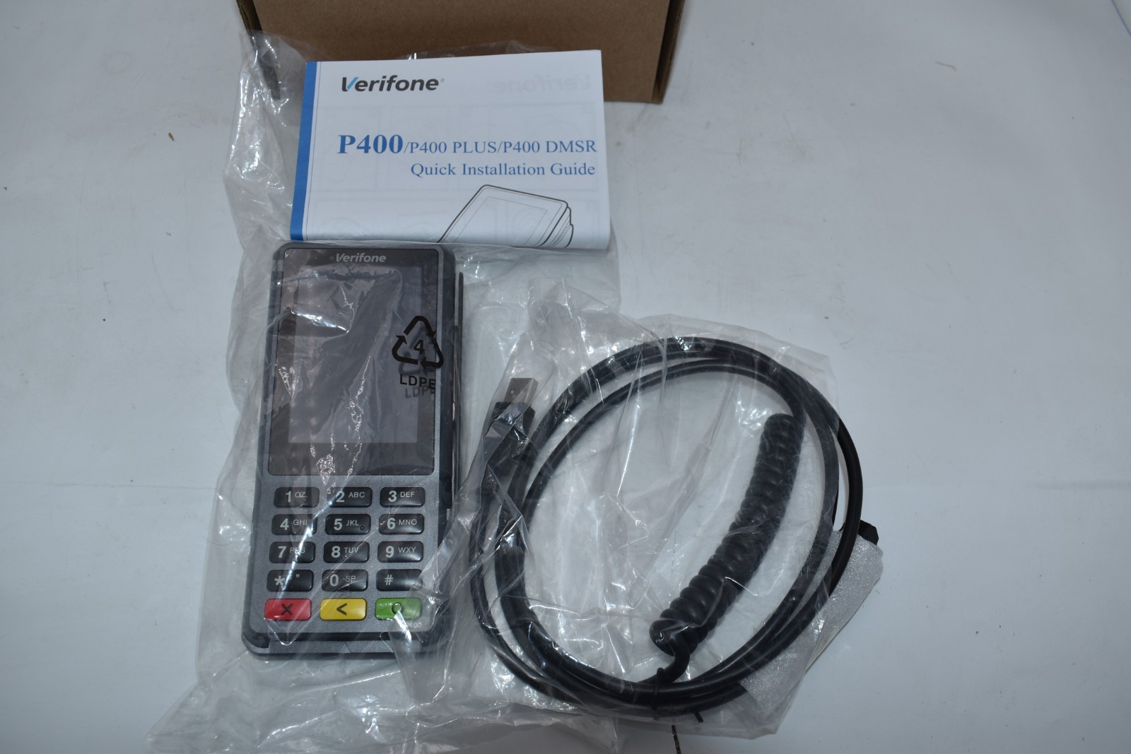 Open Box – Verifone P400 Plus PIN Pad (M435-003-04-NAA-5) + Cable – Card Reader
