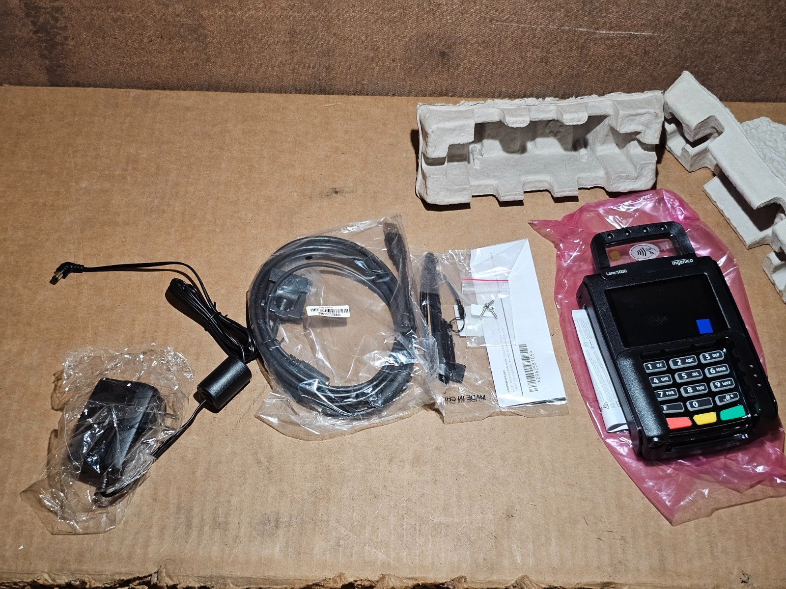 Ingenico Lane 5000 V3 Payment Terminal w/ PSU, Stylus, Cable, PRB30311574I