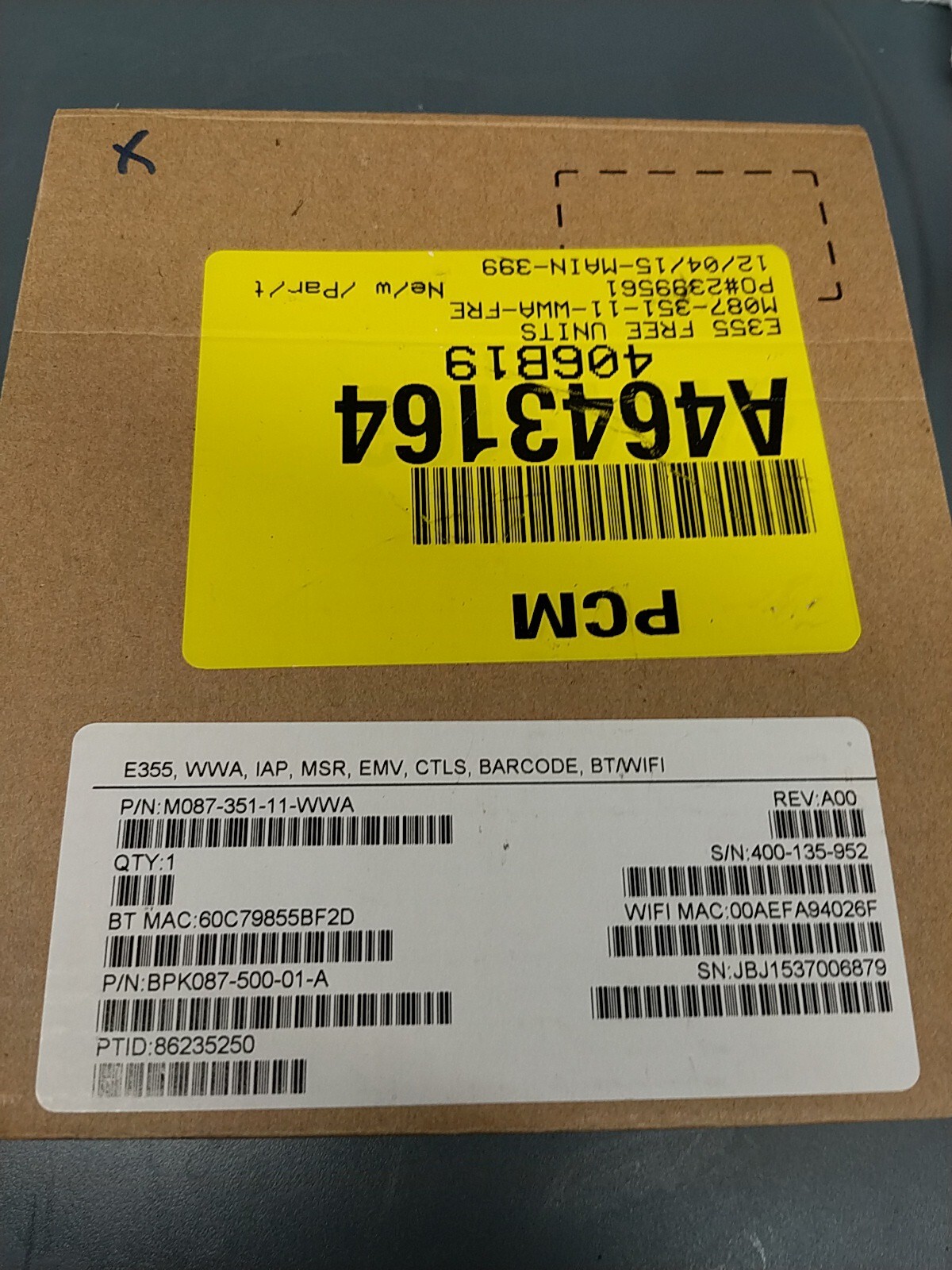 Verifone E355 Bluetooth Wi-Fi Mobile Payment Terminal Device ONLY