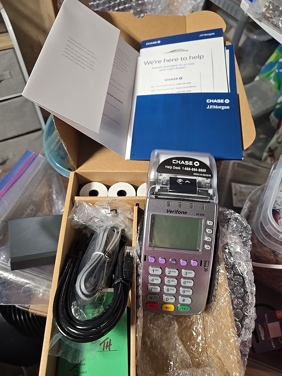 Verifone VX520 Credit Card POS Terminal DIAL/ETH/CTLS/EMV Chip Reader- NIB