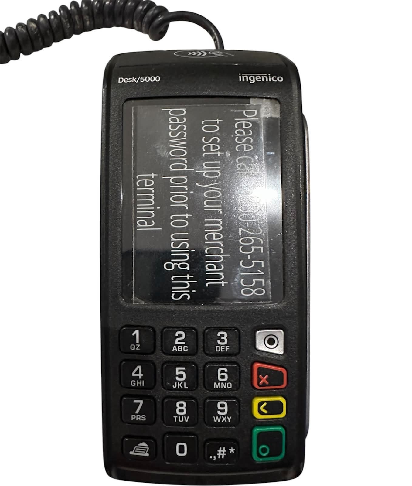 Ingenico Desk/5000 Credit Card Terminal Machine Point of – TCA30010368R UNTESTED