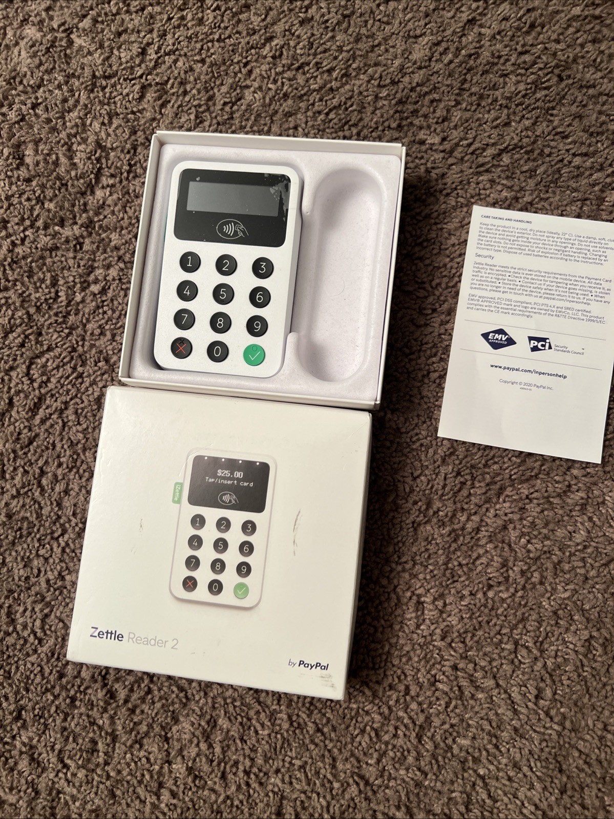 PayPal Zettle Reader 2 Card Reader W/ Box No Charger