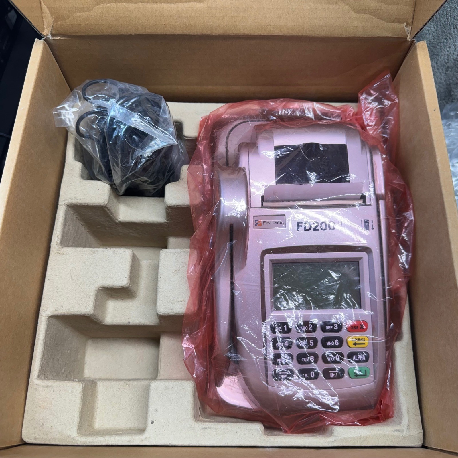 First Data FD200Ti Credit Card Terminal POS System with Power Adapter & Manual