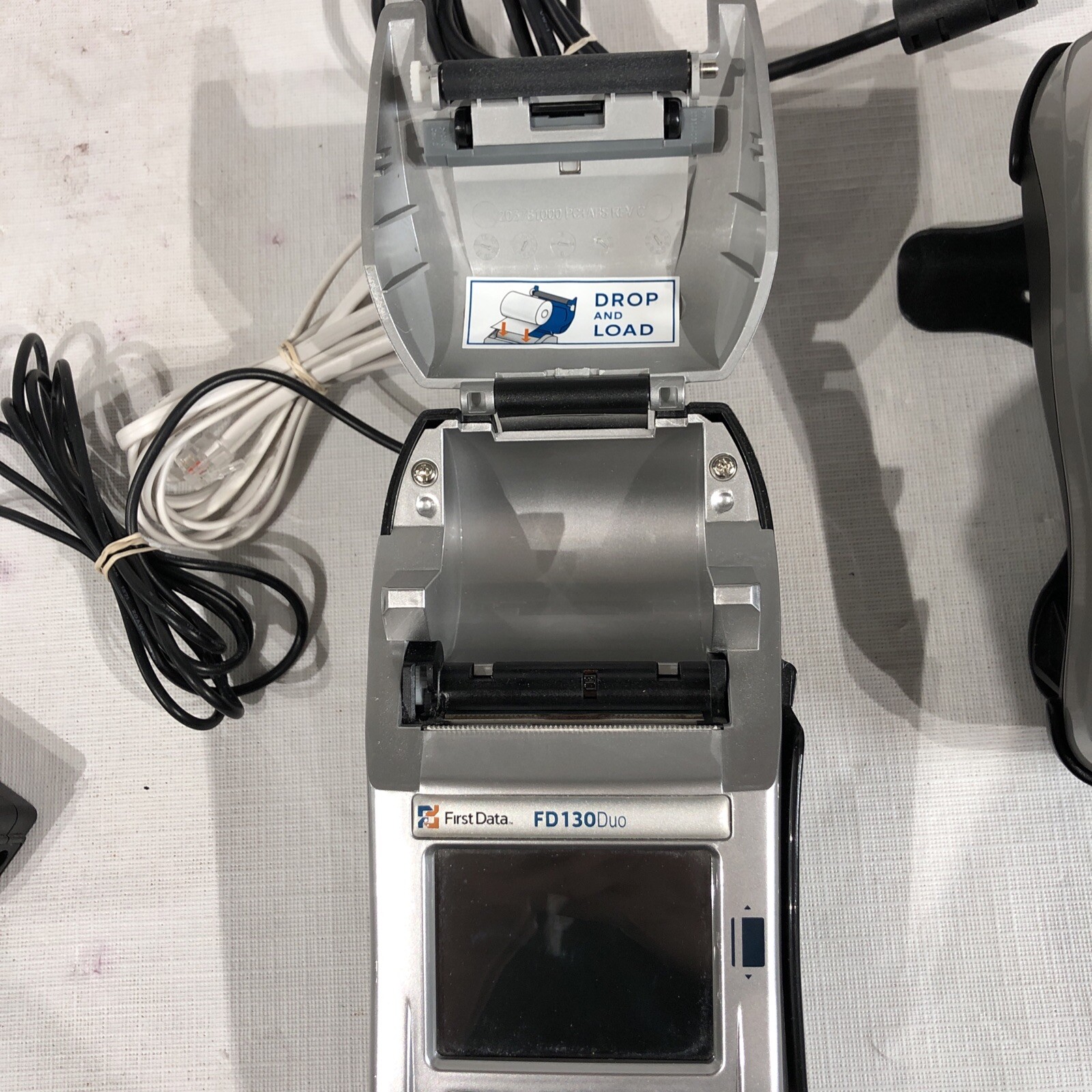 First Data FD130 Credit Card Machine And Auxiliary Pin Pad FD35 Used.