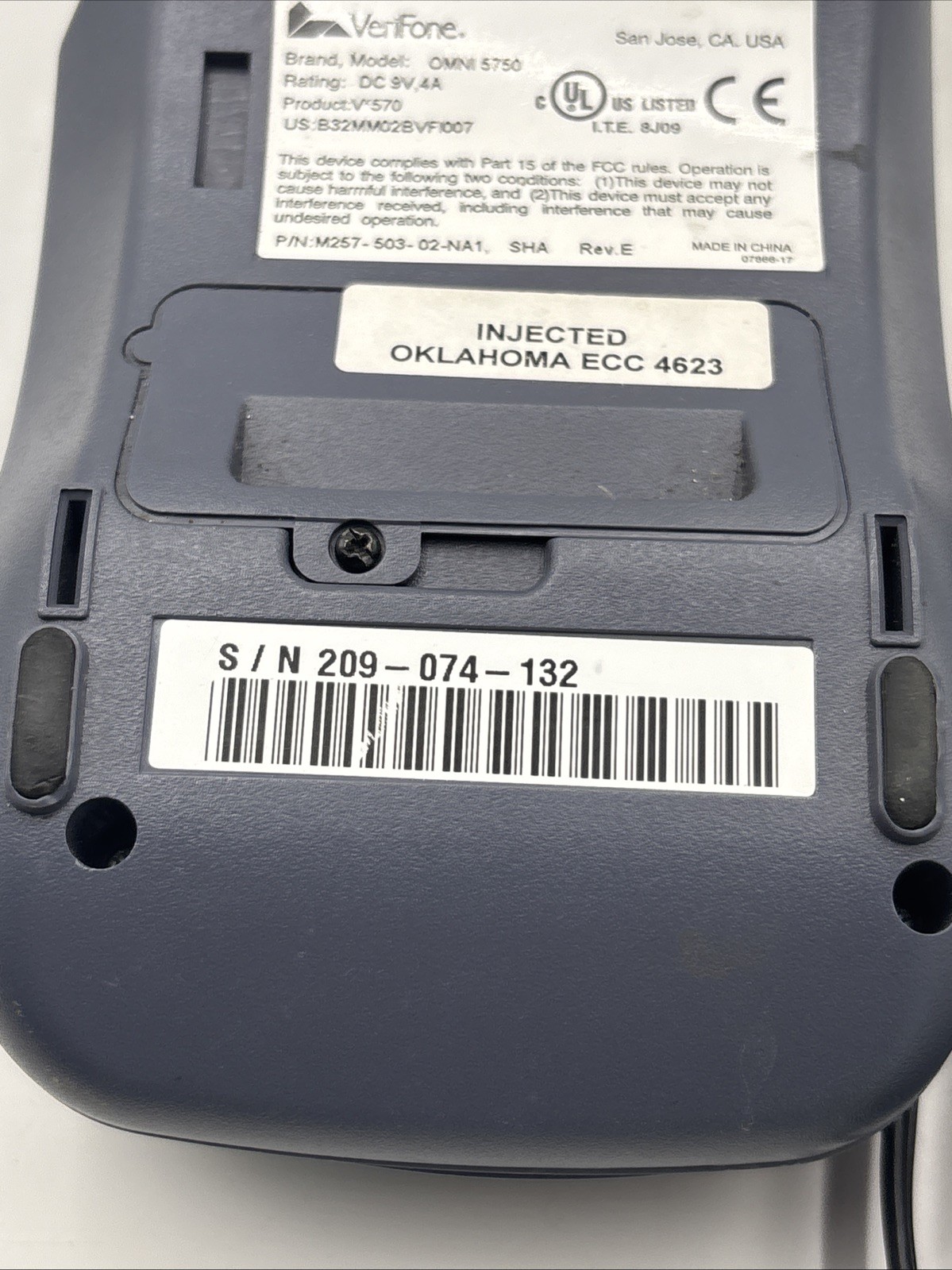 Verifone VX-570 OMNI 5750 Credit Card Machine with power supply