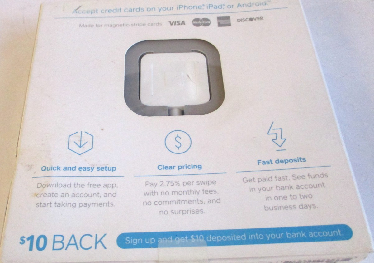 Sealed Square A-Pkg-0206-01 Credit Debit Card Reader White for Apple IPhone