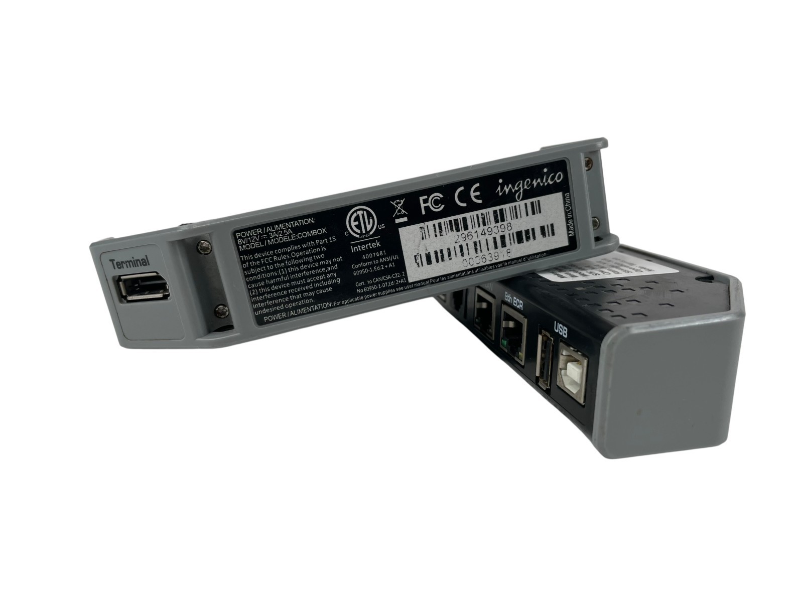 Lot of 2 Ingenico Com Box 296149398 (No AC Adapter) For Parts