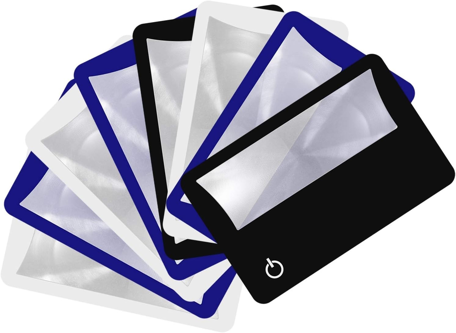 Credit Card Magnifier 8 Pack LED Pocket Magnifying Glass 3X Wallet Size Black…