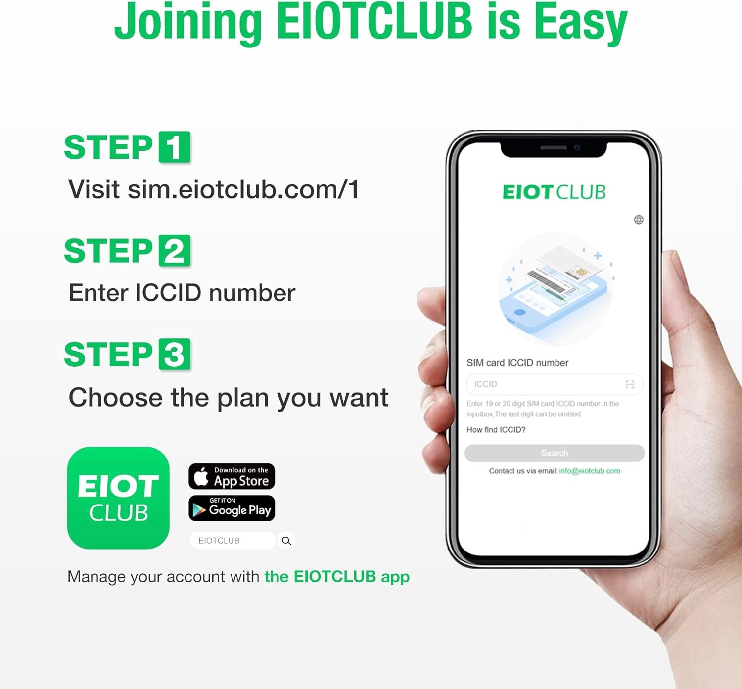 EIOTCLUB Data SIM Card Triple Play for 360 Days – No Contract, Support Unlock…
