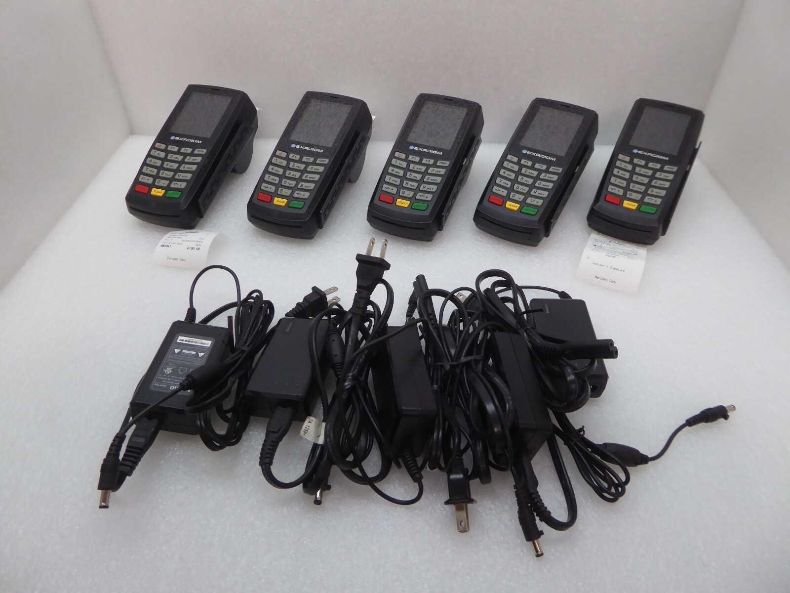 Lot of 5 Exadigm NX2200e TNW3T53.010 Wireless/Ethernet Credit Card Terminals