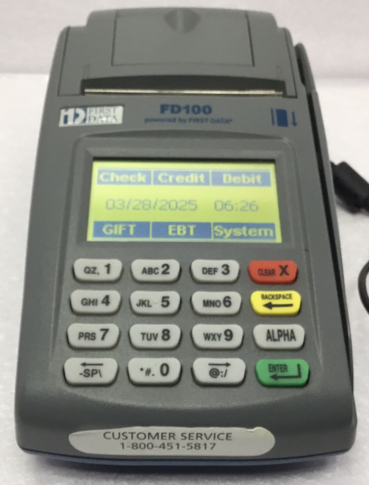 First Data FD100 Credit Card Terminal Not Tested Lights Up Appears To Work