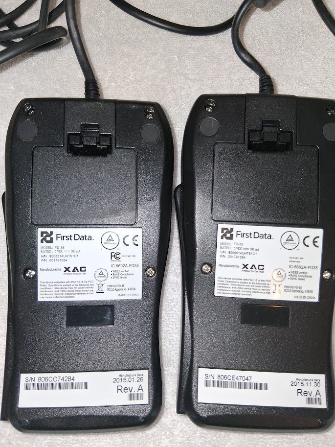 FD35 PIN PAD Terminals – 2 units – 350 Wells NA