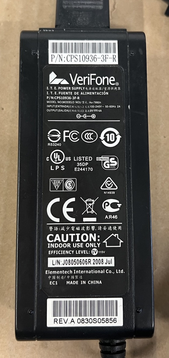 Original OEM Verifone Power Adapter for VX510 Omni 3730 VX520 VX570 Terminals