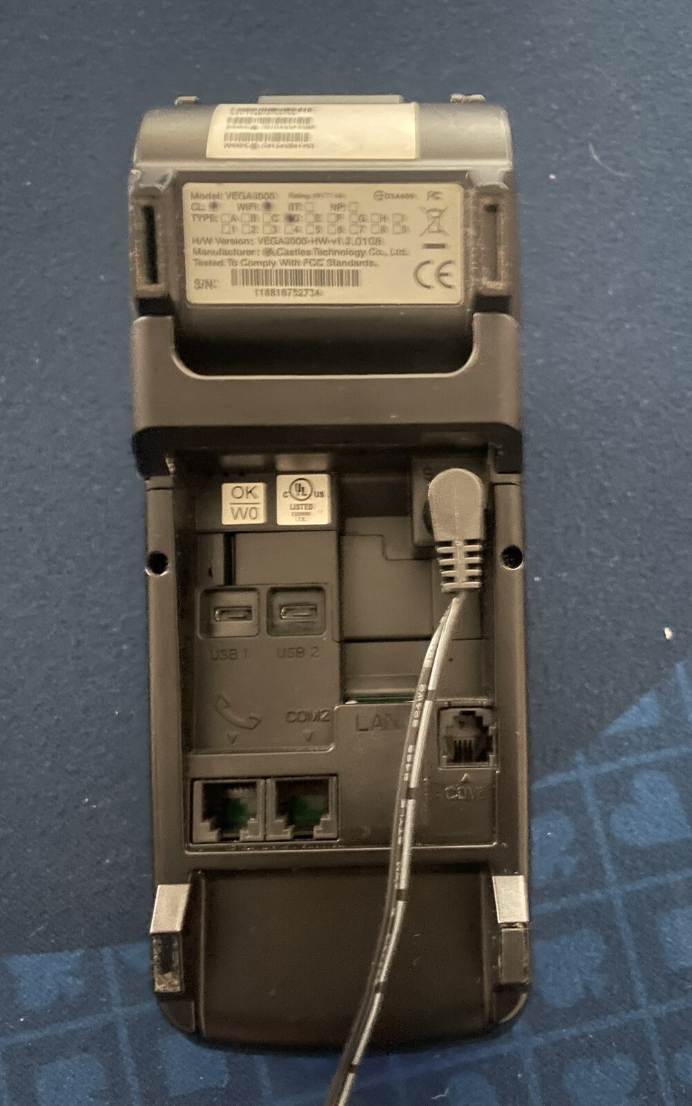 Dajavoo Z8 VEGA3000 Wifi No Dail Magnetic POS System Credit Card Terminal Used
