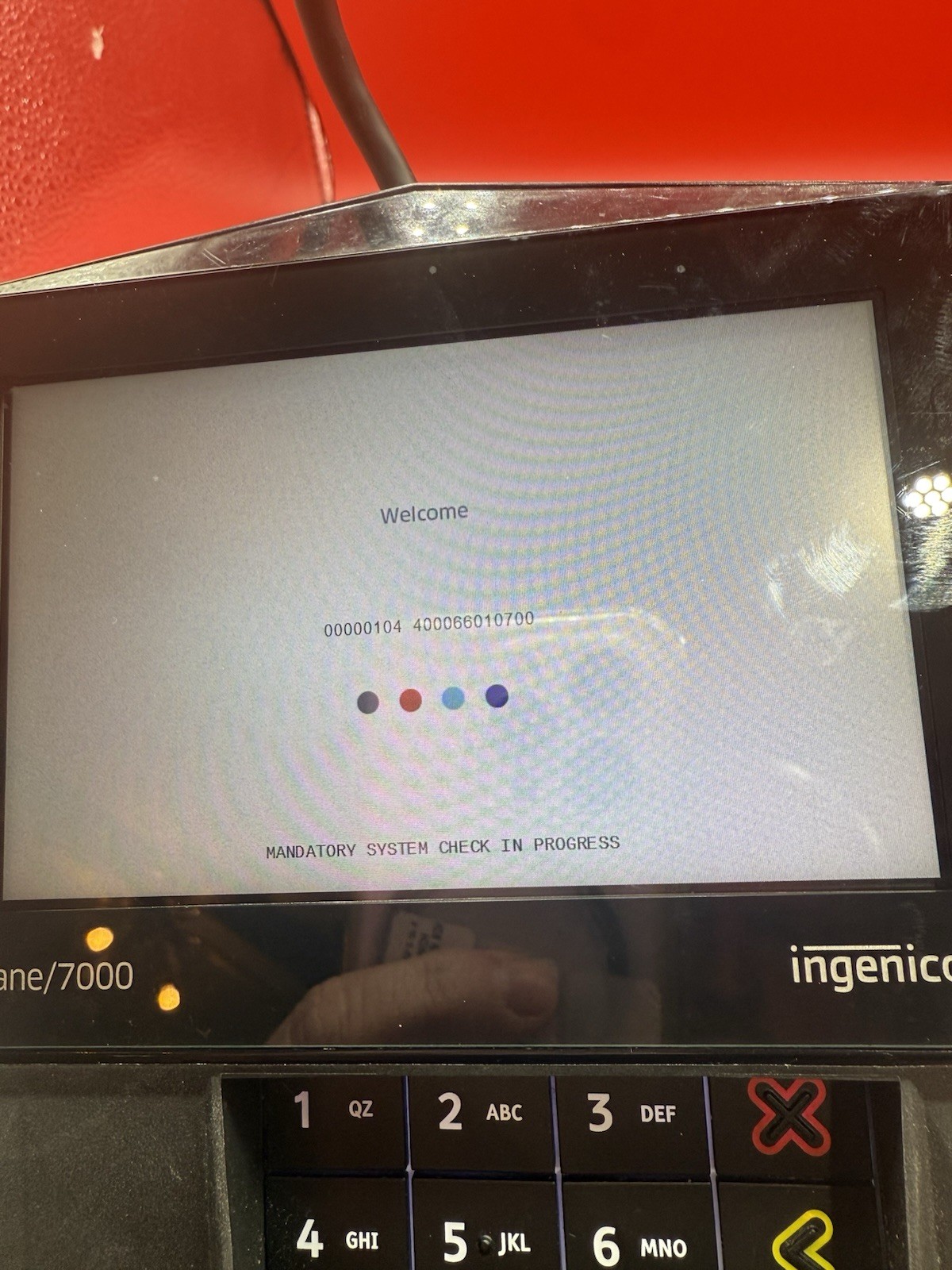 Ingenico Lane 7000 Credit Card Terminal PRG30310679R with Stylus And Cord