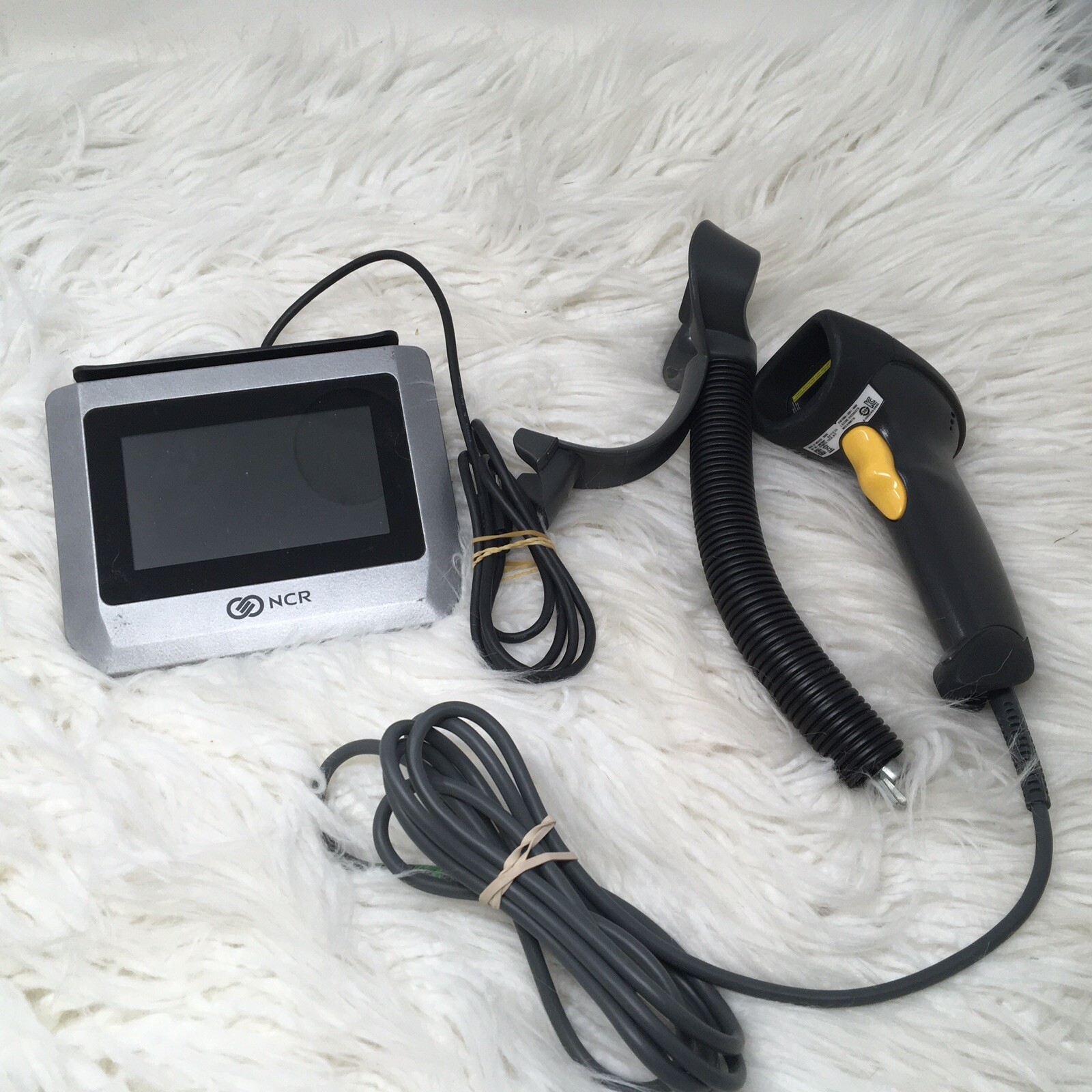 NCR Credit Card Swiper Reader 5938 And Hand Held Bar Code Reader LS2208