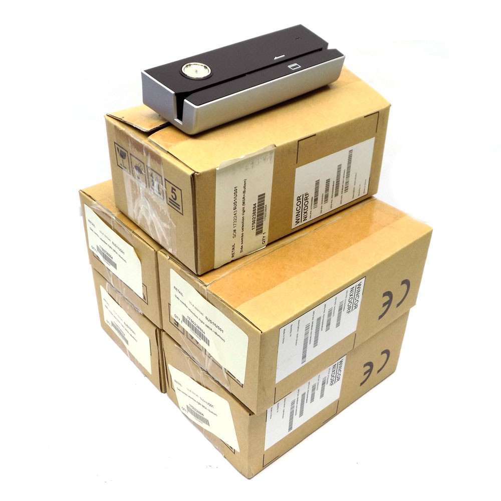 (Lot of 5) Wincor Nixdorf 01750238884 MSR+iButton Magnetic Strip Card Reader