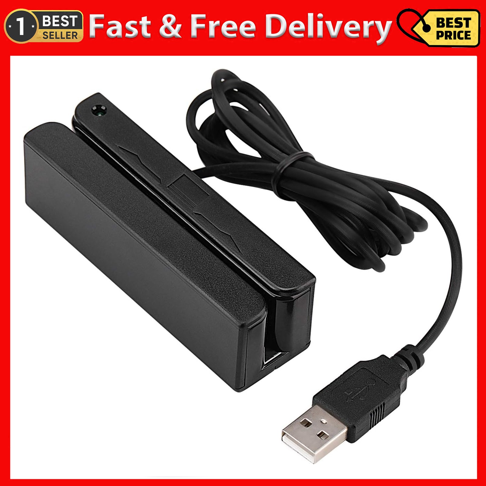 MSR90 USB Swipe Magnetic Credit Card Reader 3 Tracks Mini Smart Card Reader