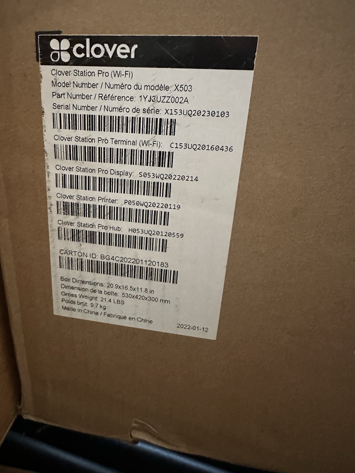 NEW Clover Station Pro X503 Terminal , Display , KIT , Printer