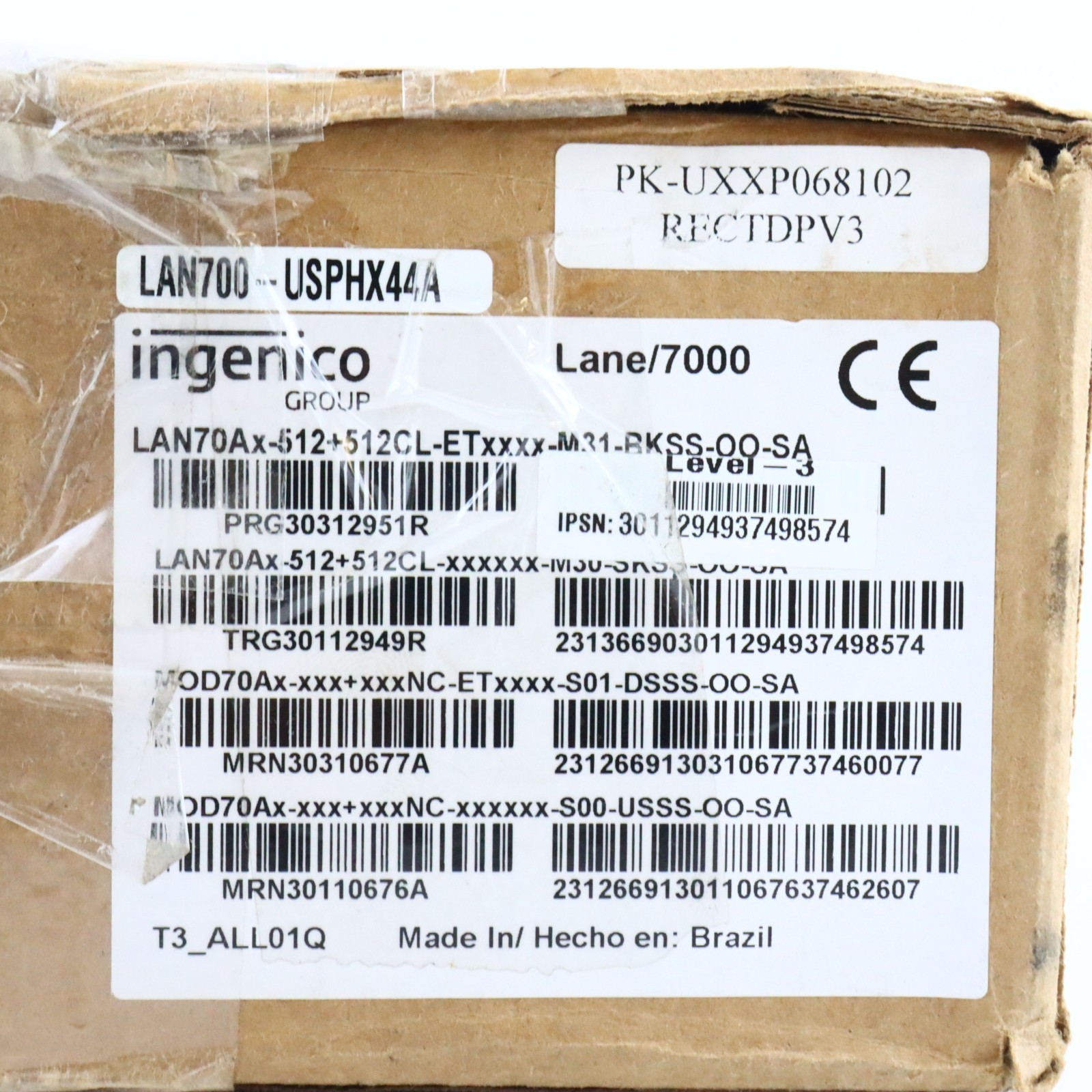 Ingenico Lane 7000 Credit Card Terminal PRG30312951R, W/ Stylus (PARTS/REPAIR)