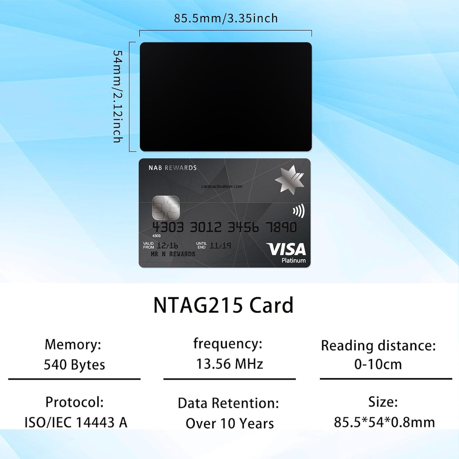 Convenient NFC Tag Set 50pcs, Black Business Cards for Everyday Applications