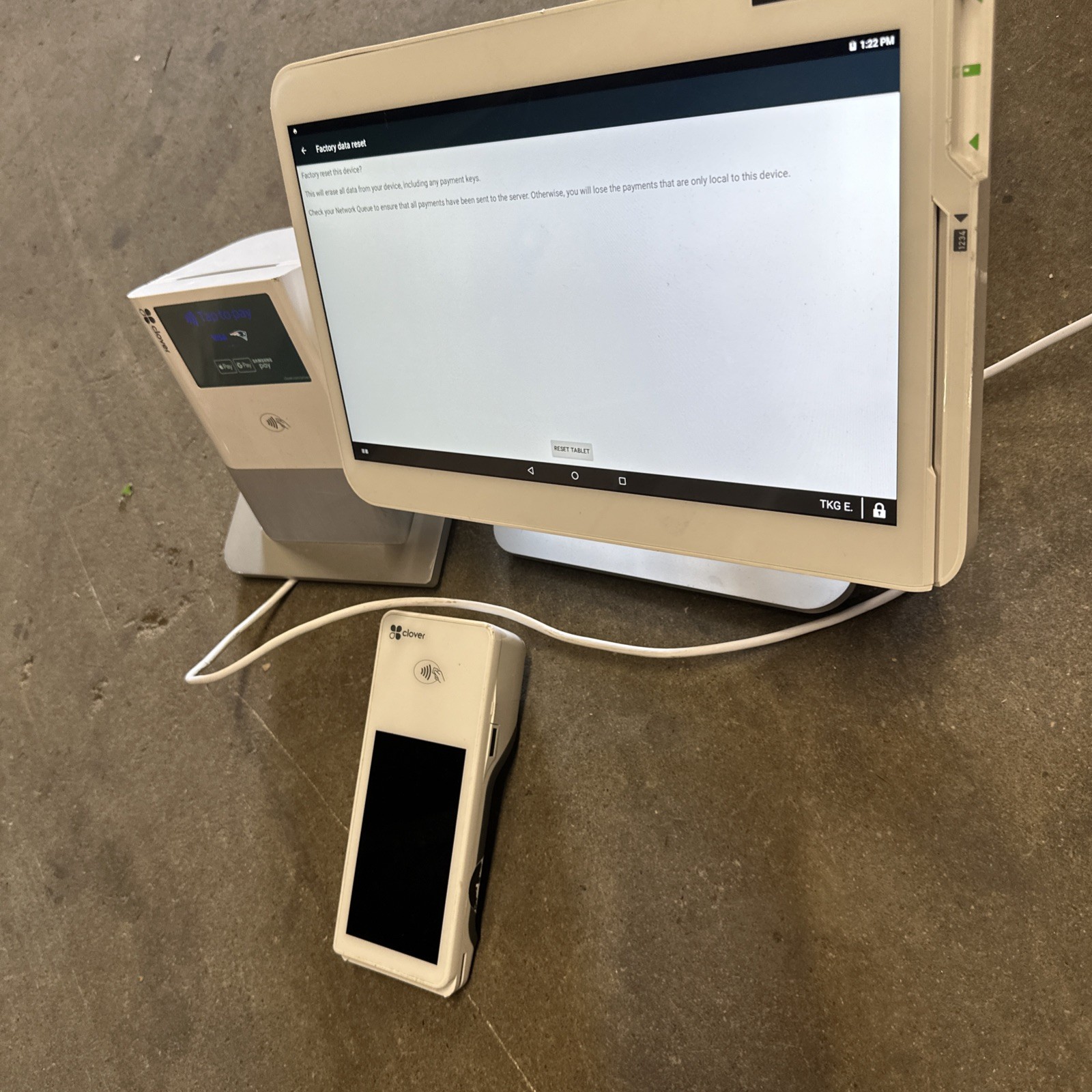 Clover Station C500 POS Point of Sale System w/ AC Adapter + P550 Printer +c403