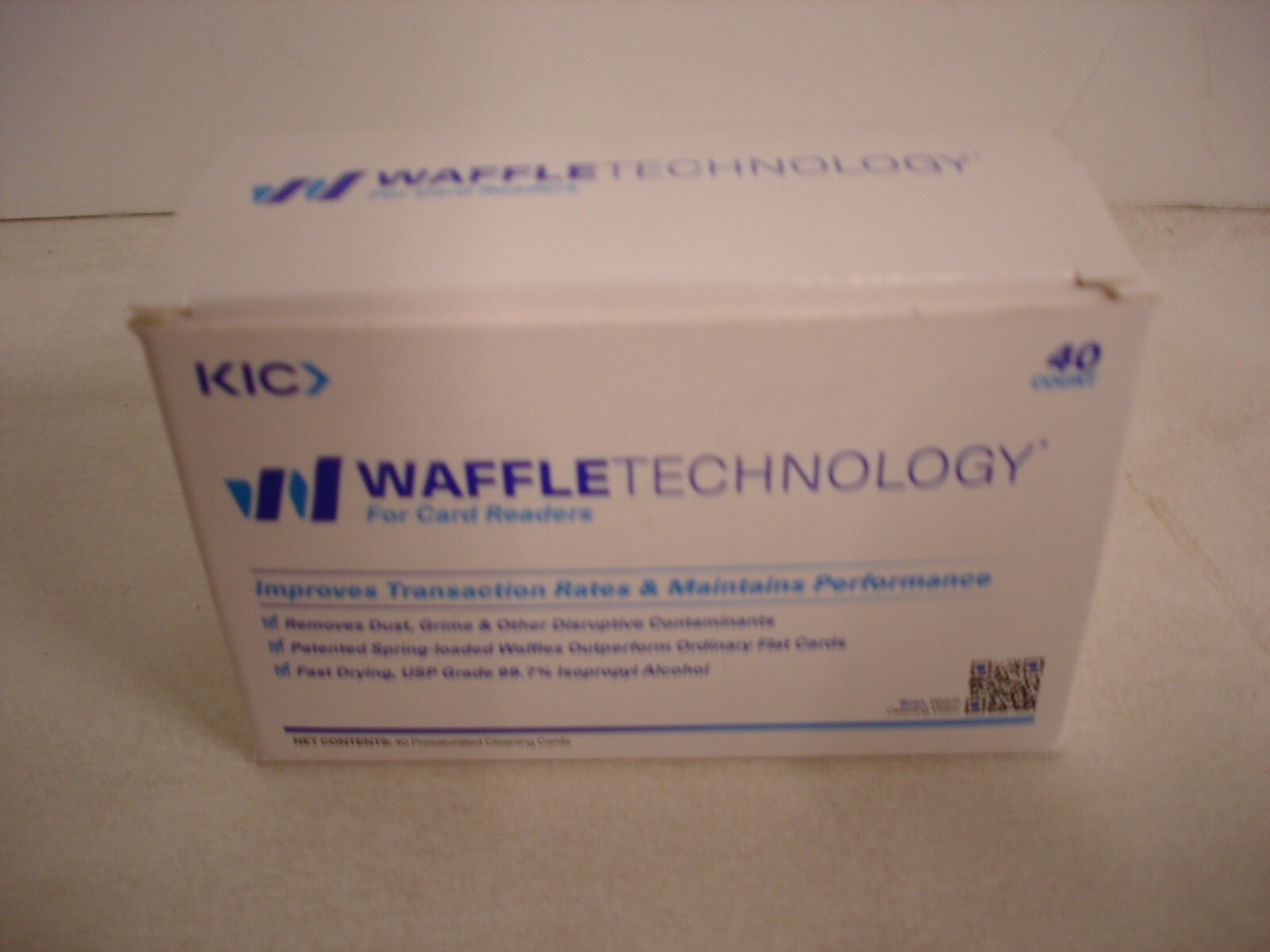 WAFFLE TECHNOLOGY BOX OF 40 KIC Team KW3-HSCB40 Smart Card Reader Cleaning Card