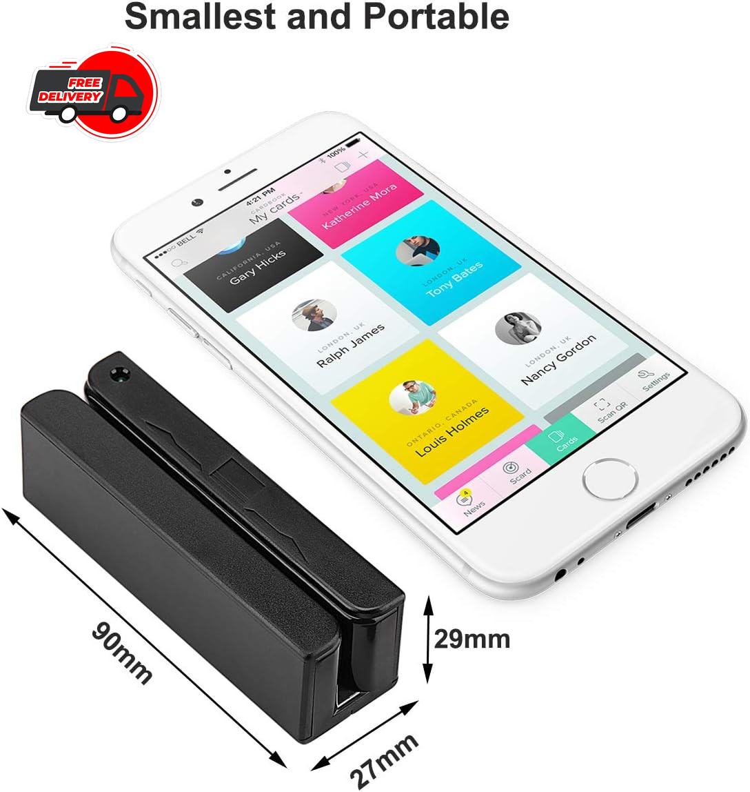 MSR90 USB Swipe Magnetic Credit Card Reader 3 Tracks Mini Smart Card Reader
