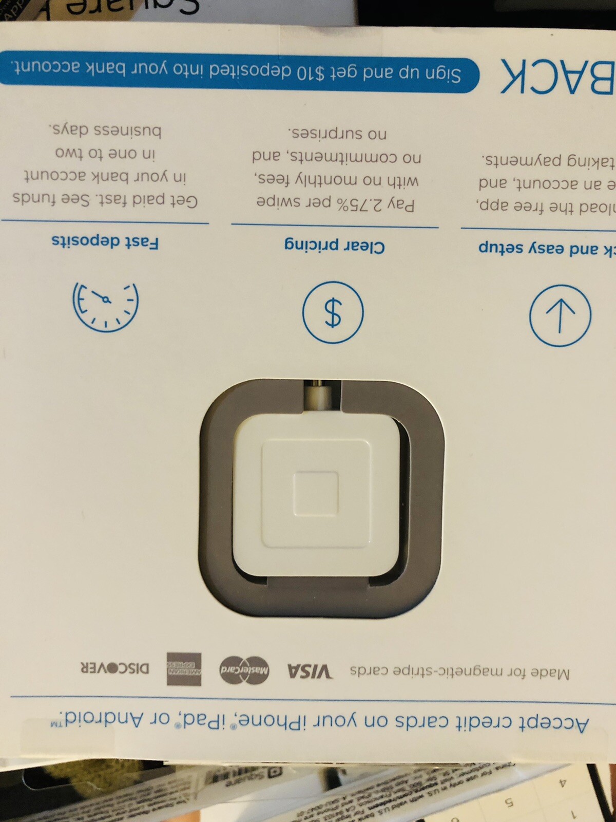 18 Square A-SKU-0047-01 Credit Debit Card Reader – White For iPhone and Android